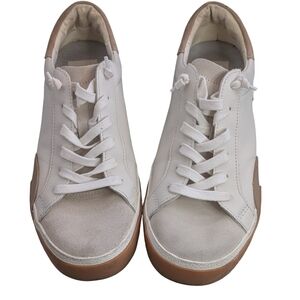 Dolce Vita Zina Platform Sneakers White Tan Colorblock Lace Up Size 7